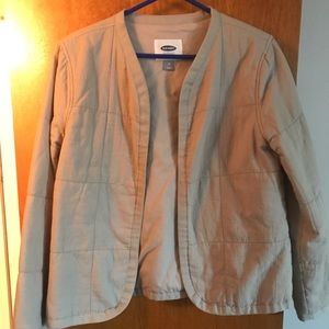 Lightly quilted collarless blazer